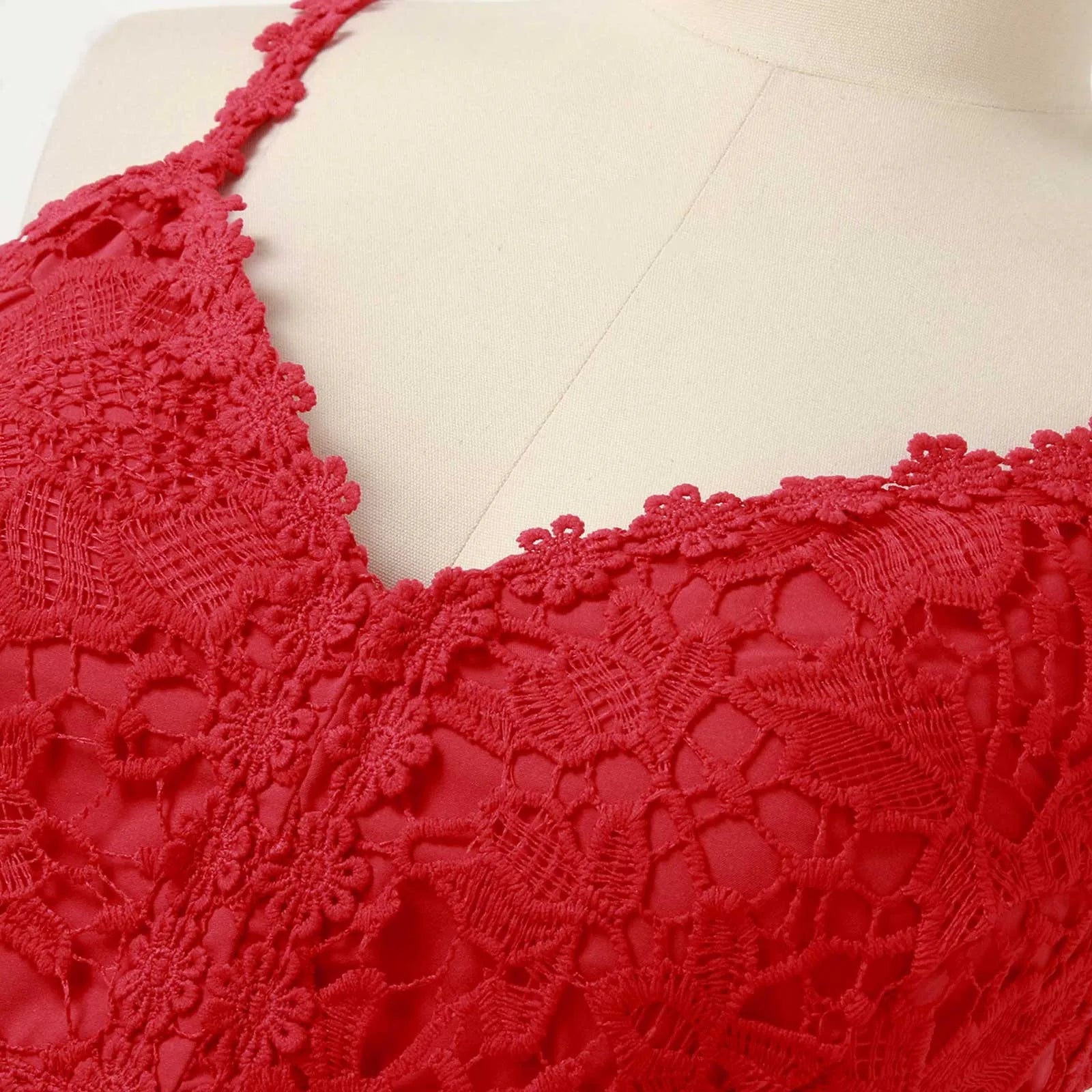 Sexy Spitzen-Crop-Top mit V-Ausschnitt – Ärmelloses Tanktop für Damen